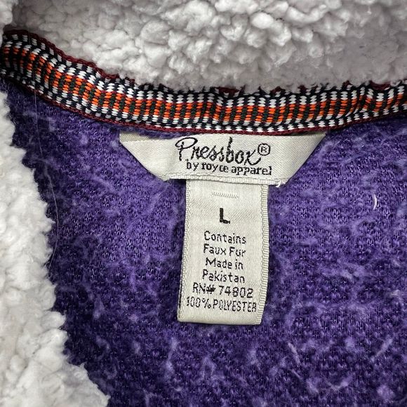 1/4 Zip sherpa Pullover KSU Pressbox women’s size L - Picture 3 of 6